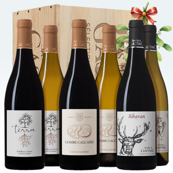 Coffret Moulin de Gassac | Caisse Bois 6 Vins de Noël